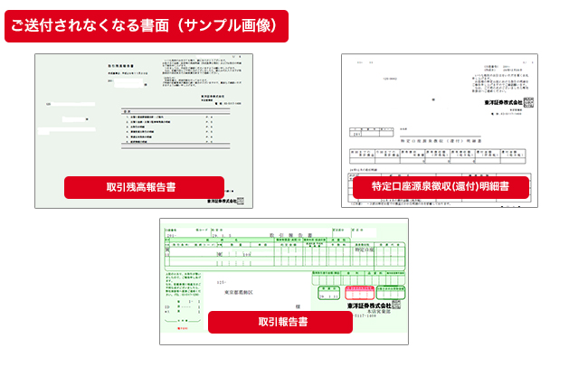 ご送付されなくなる書類