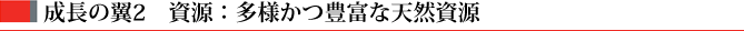 成長の翼2 資源：多様かつ豊富な天然資源